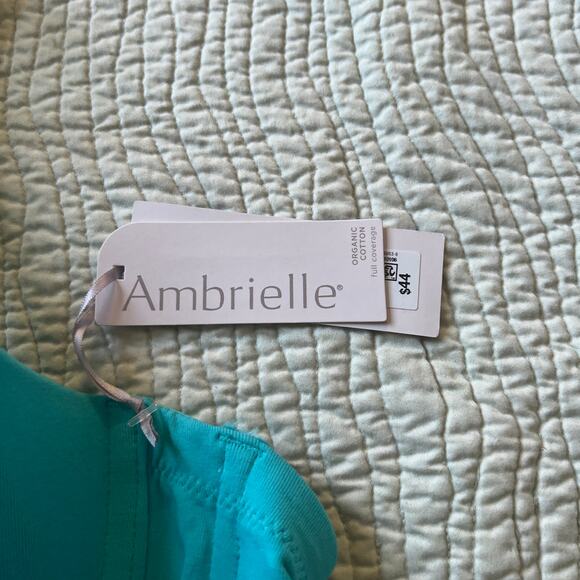 Ambrielle Bra Organic Cotton Full Coverage in Turquoise Infusion 44DD - Picture 6 of 7
